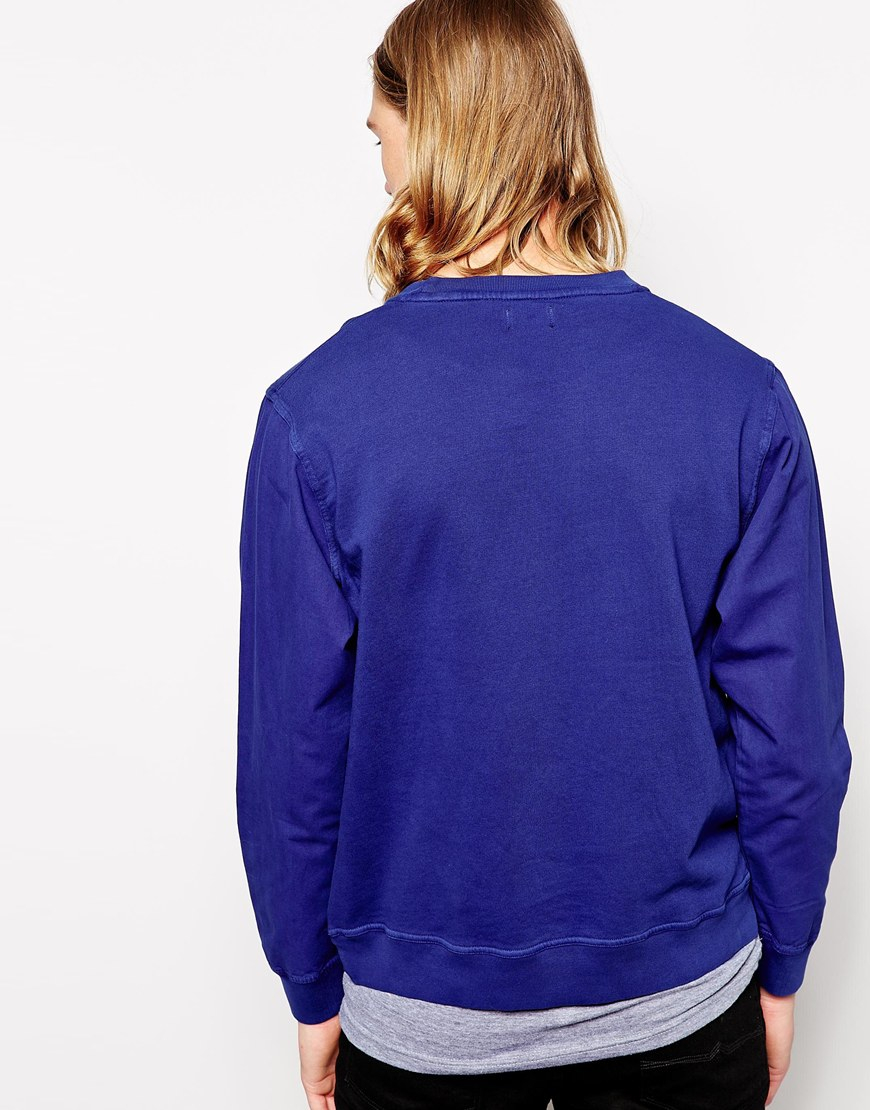Cheap monday Sweater Plain in Blue for Men | Lyst