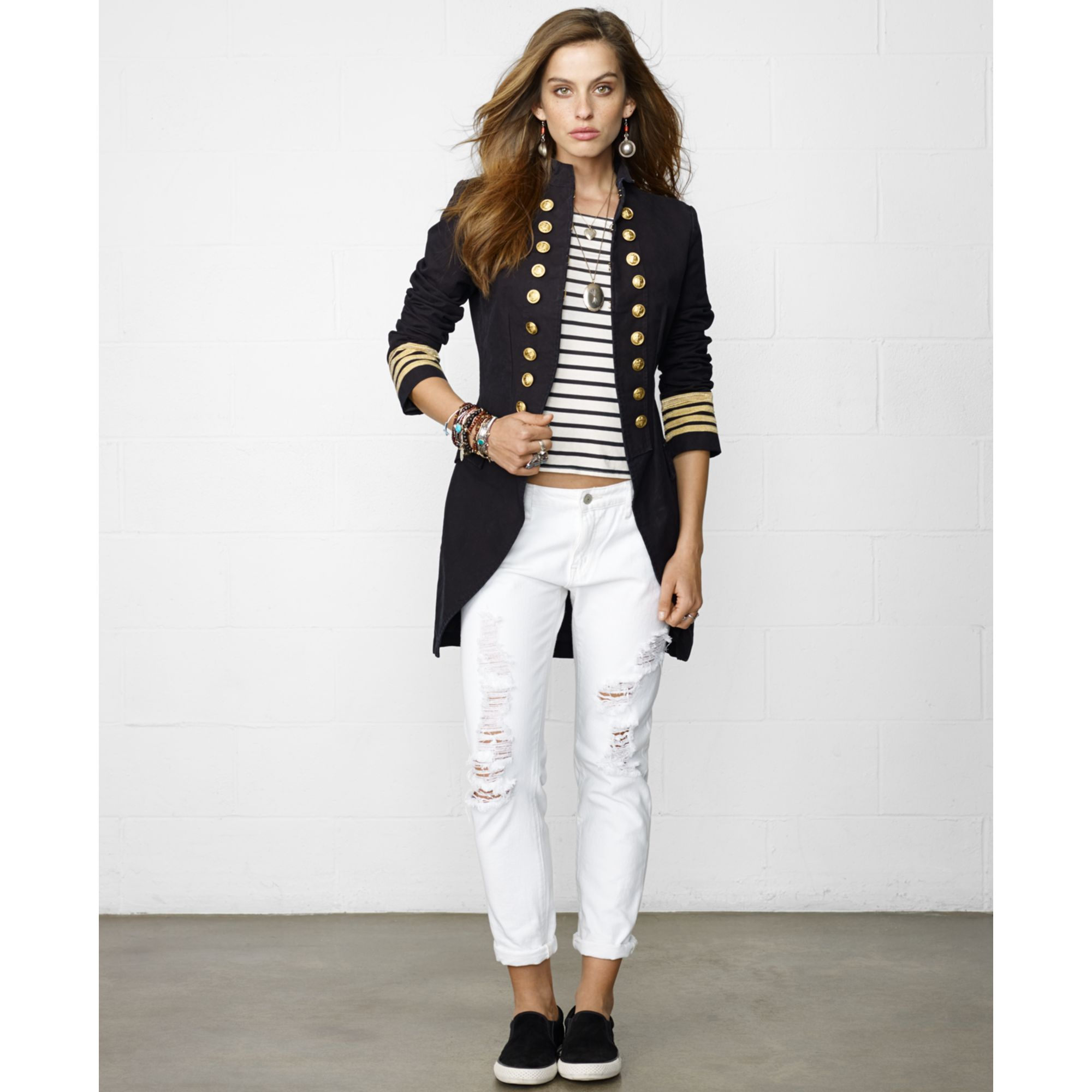 Lyst - Denim & Supply Ralph Lauren Doublebreasted Long Military Jacket ...