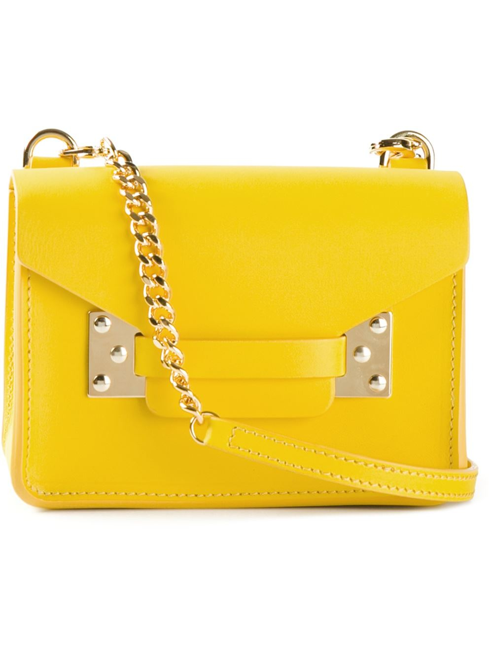 Lyst - Sophie Hulme Mini Envelope Shoulder Bag in Yellow