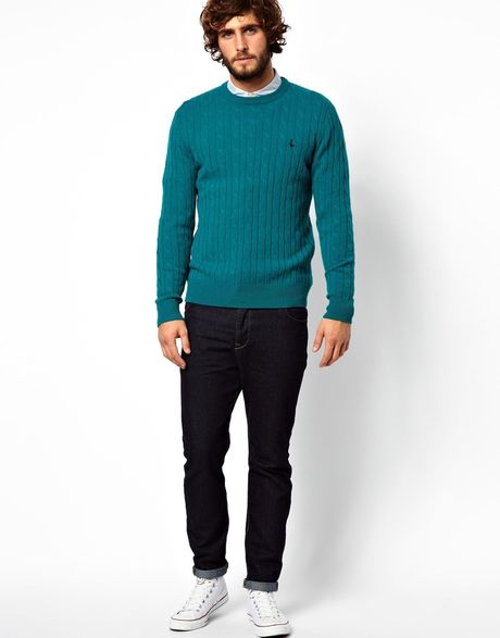 Jack Wills Jumper with Cable Knit in Green for Men (Peacockgreen) | Lyst