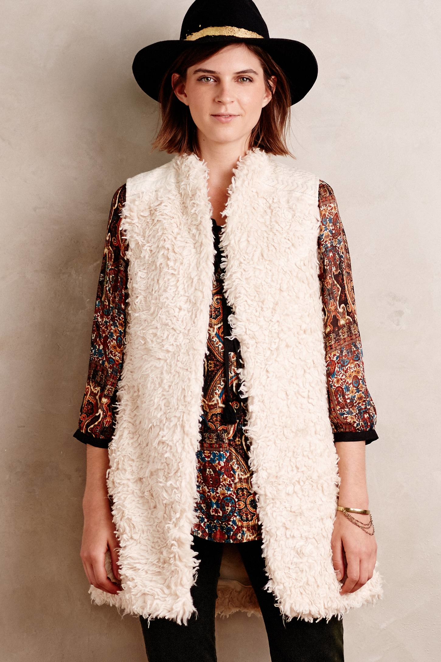 Lyst - Hei Hei Embroidered Shaggy Vest in White
