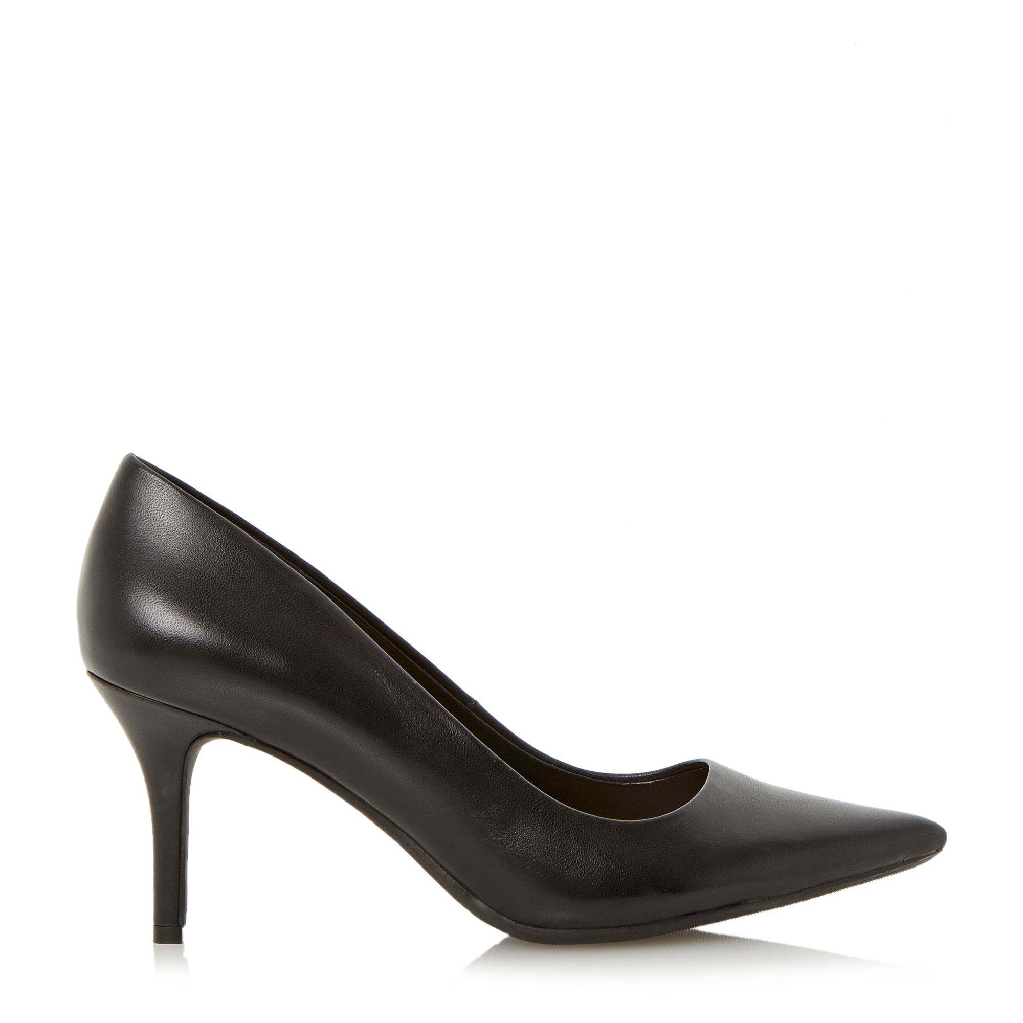 Dune Alina Pointed Mid Heel Court Shoes in Black (Black Leather) | Lyst