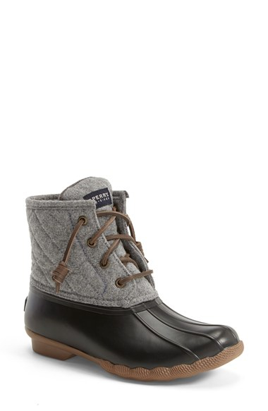 sperry duck boots grey quilted