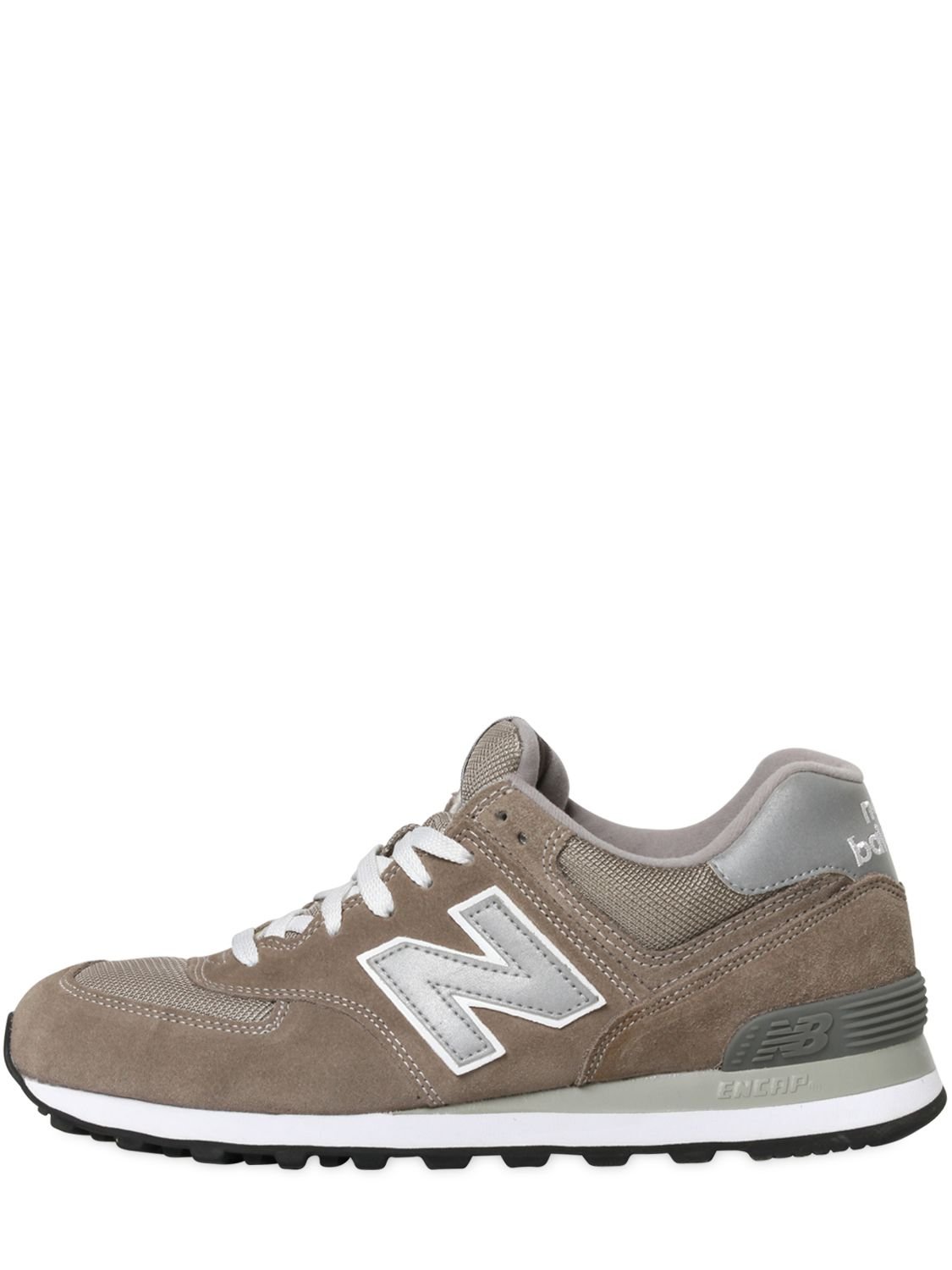 Lyst - New Balance 574 Mesh & Suede Sneakers in Brown for Men