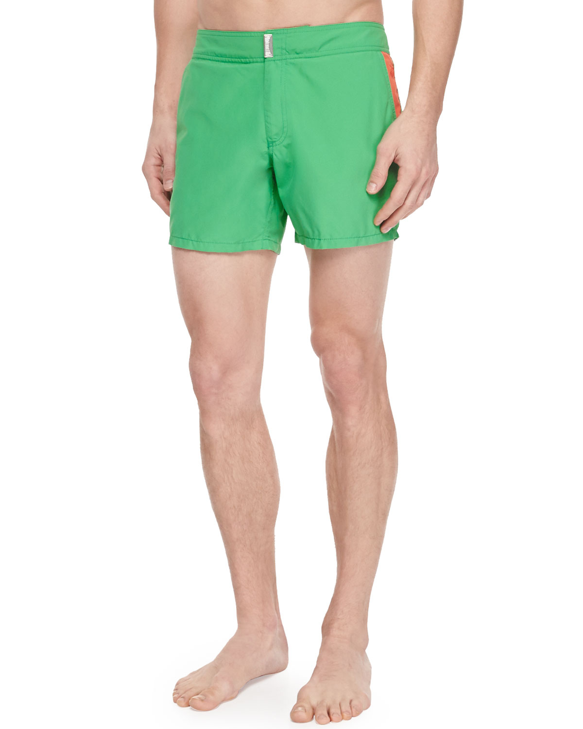 Vilebrequin Mebico Accent Swim Trunks in Green for Men | Lyst