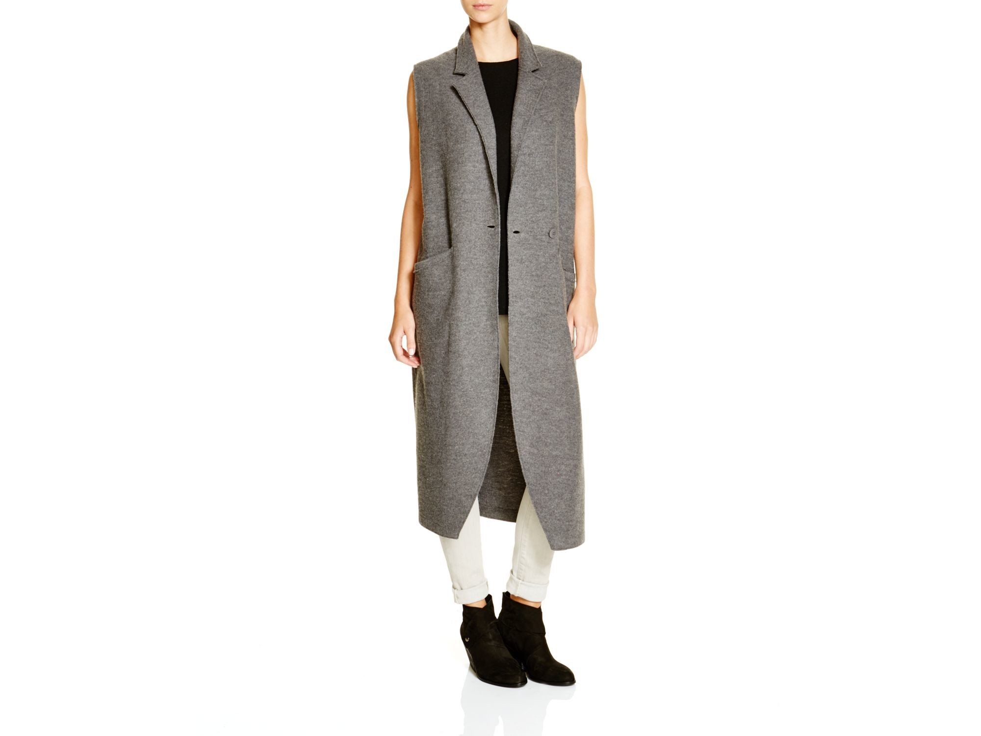 Eileen Fisher Merino Wool Long Vest - Bloomingdale's Exclusive in Ash ...