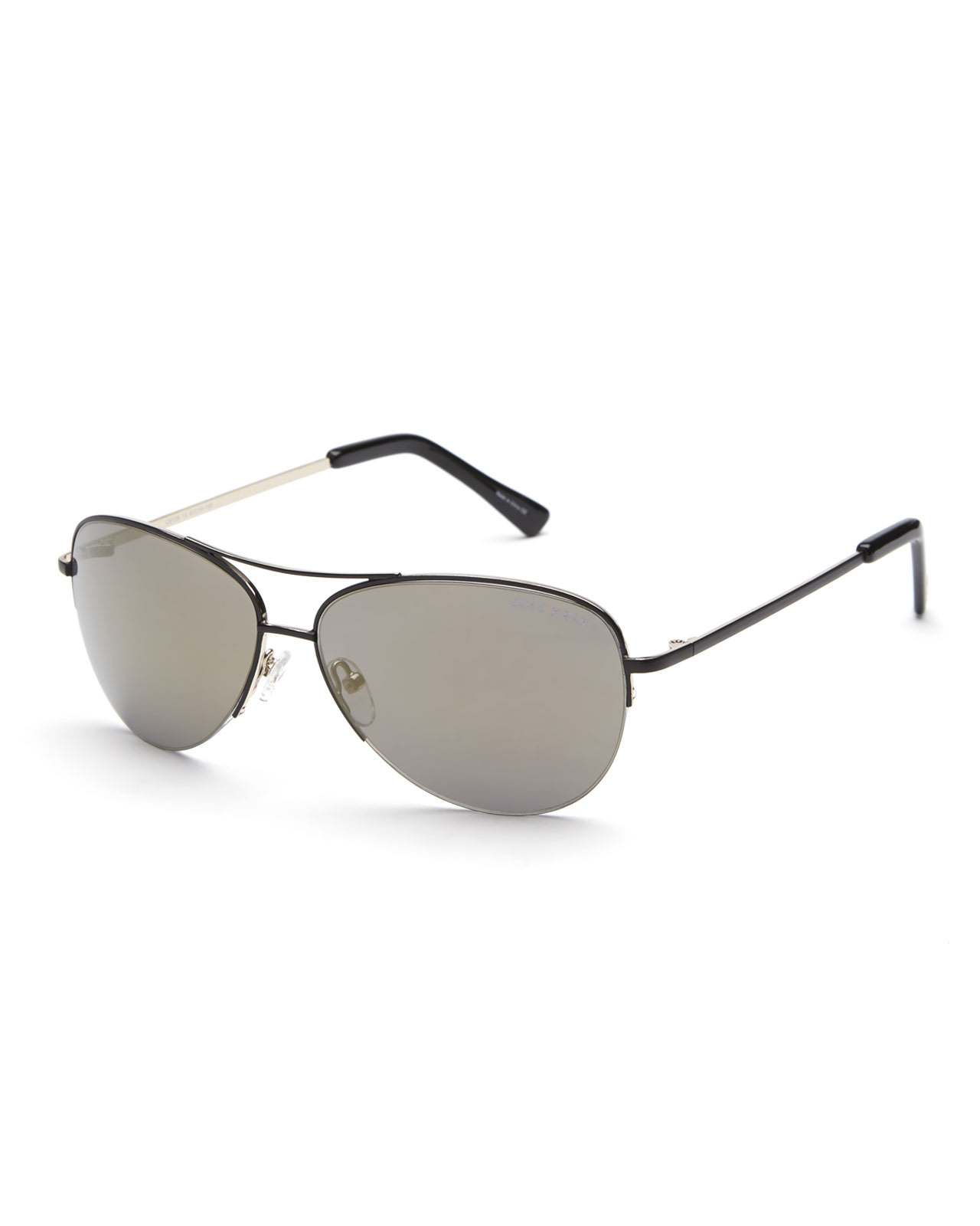 Cole haan Black C6139 HalfRim Aviator Sunglasses in Gray Lyst