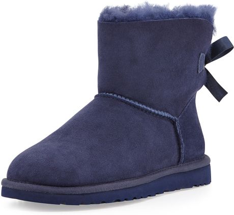 Ugg Mini Bailey Bow-Back Boot in Blue (NAVY) | Lyst