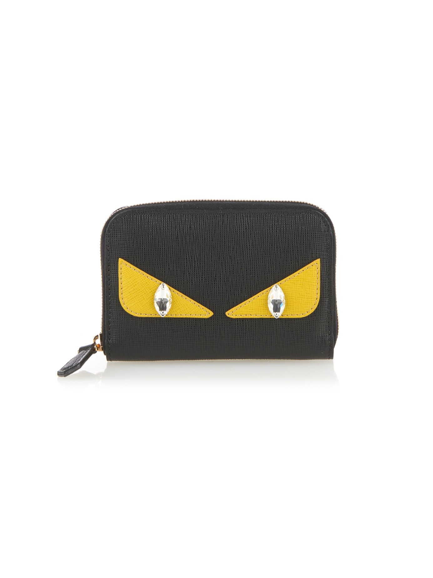 Fendi Bag Bugs Mini Zip-around Wallet in Black | Lyst