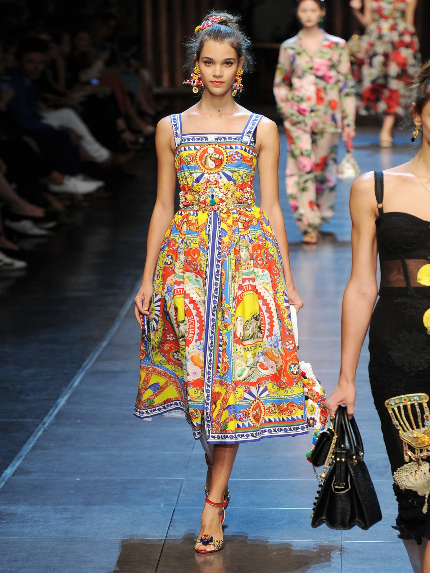 Dolce & Gabbana Cotton Sicilian-print Poplin Dress - Lyst
