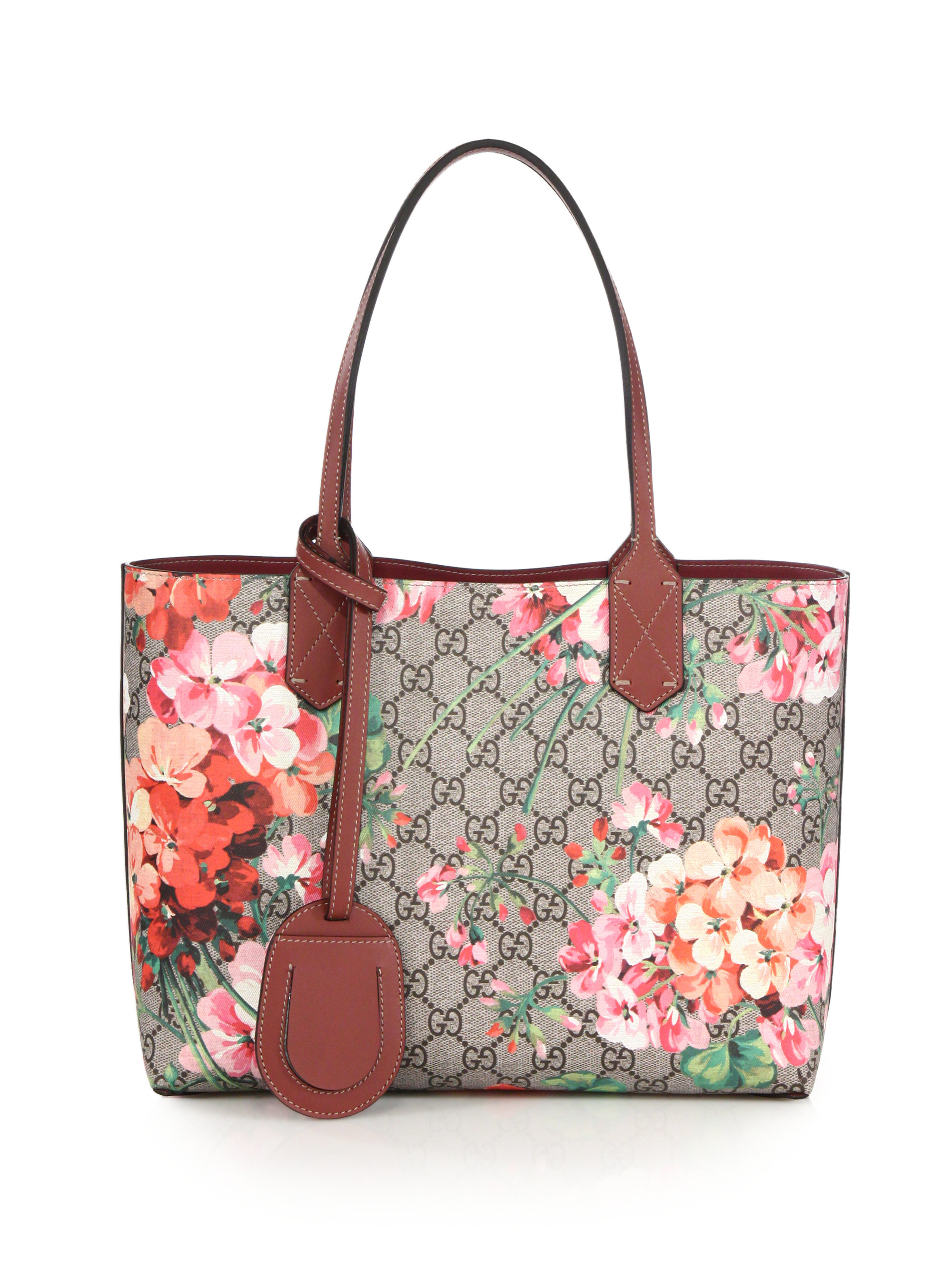 Gucci Gg Blooms Small Reversible Tote in Pink | Lyst