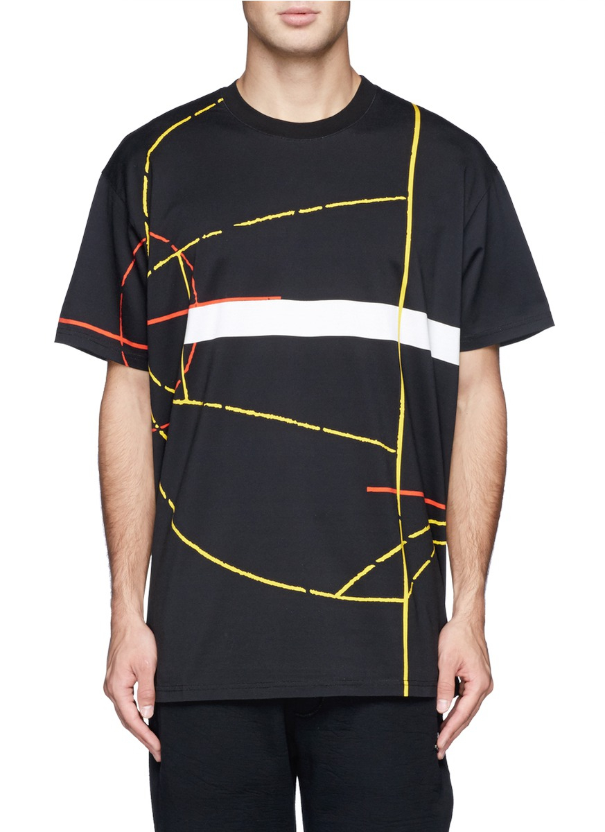 Lyst - Givenchy Basketball Court Print Cotton Jersey T-Shirt in Black ...