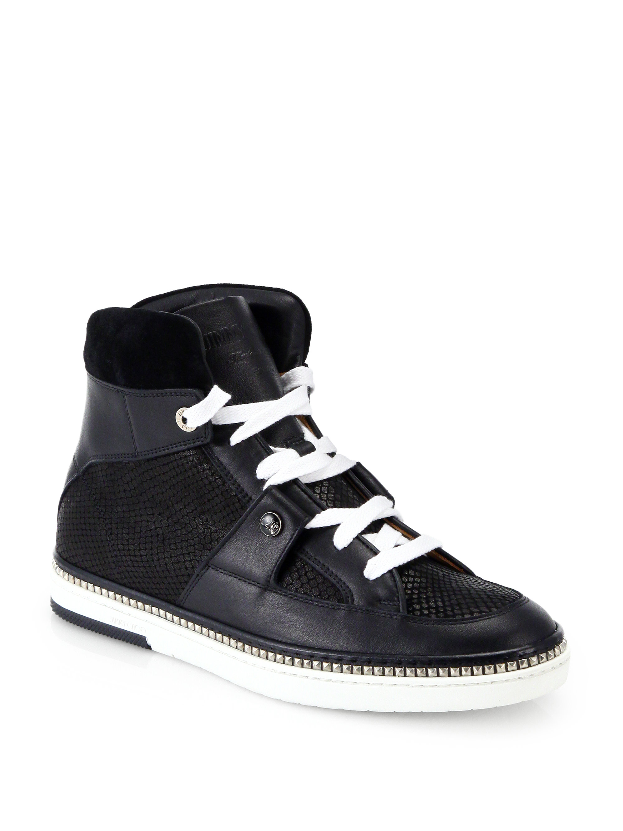 Jimmy Choo Viper Room High-Top Sneakers in Black for Men | Lyst