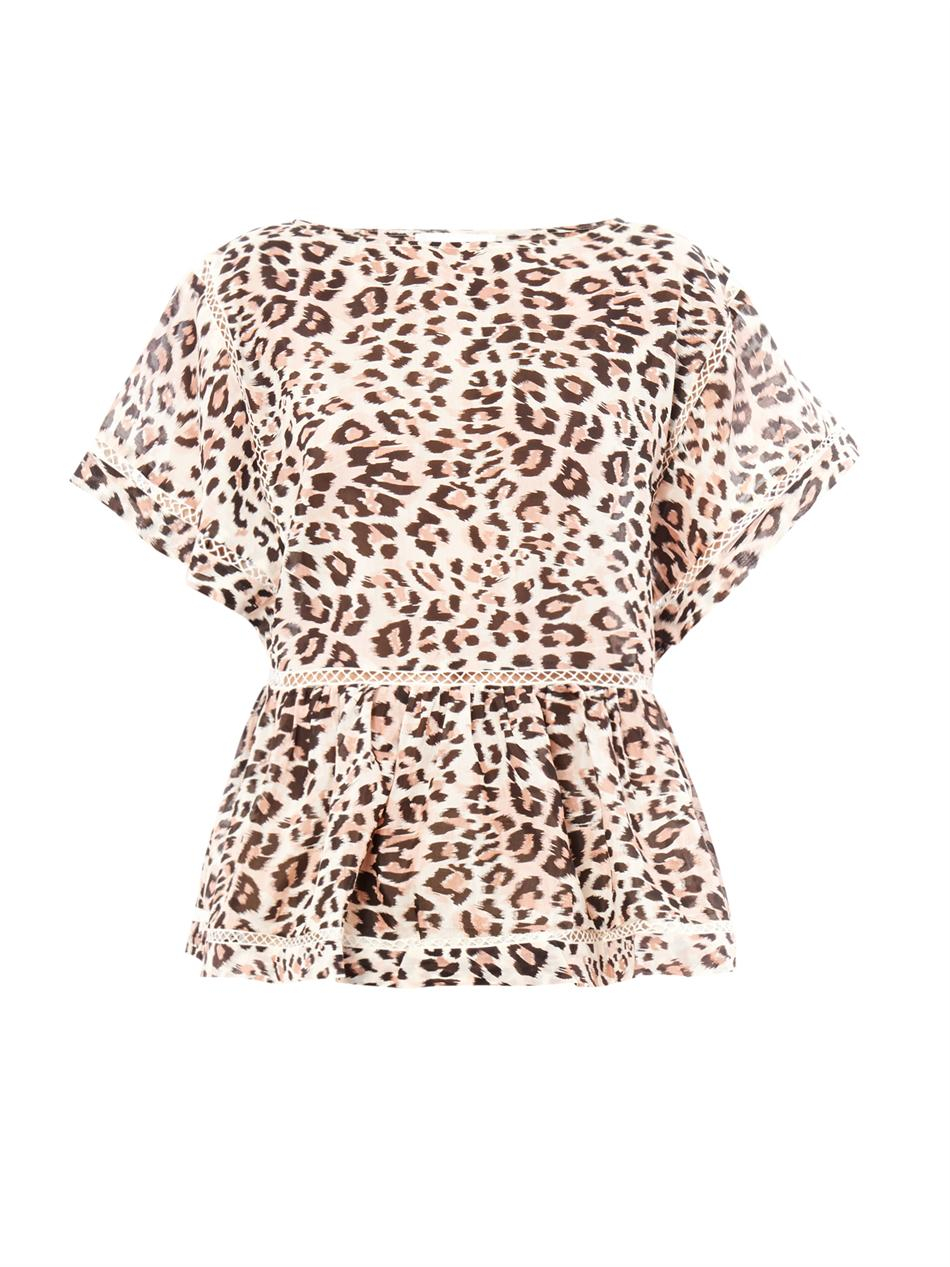 Lyst - Zimmermann Writer Leopard-Print Top in Pink