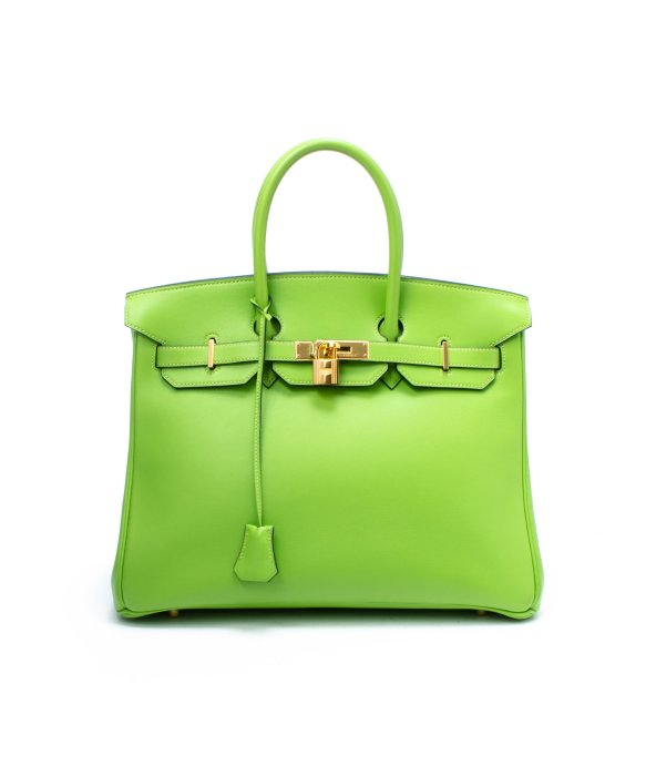 Herms Preowned Apple Green Veau Gulliver Birkin 35 Bag in Green ...  