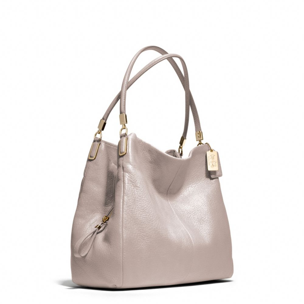 Lyst Coach Madison Small Phoebe Shoulder Bag In Leather Gray Gallery Women S Coach Madison