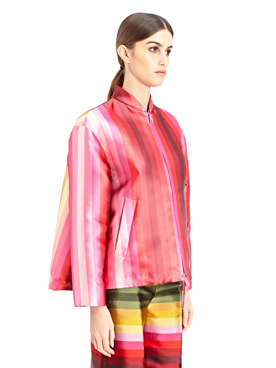 jacket rainbow color Jacket Striped Valentino Red Womens Silk Lyst in Blend jacket rainbow color Jacket Striped Valentino Red Womens Silk Lyst in Blend
