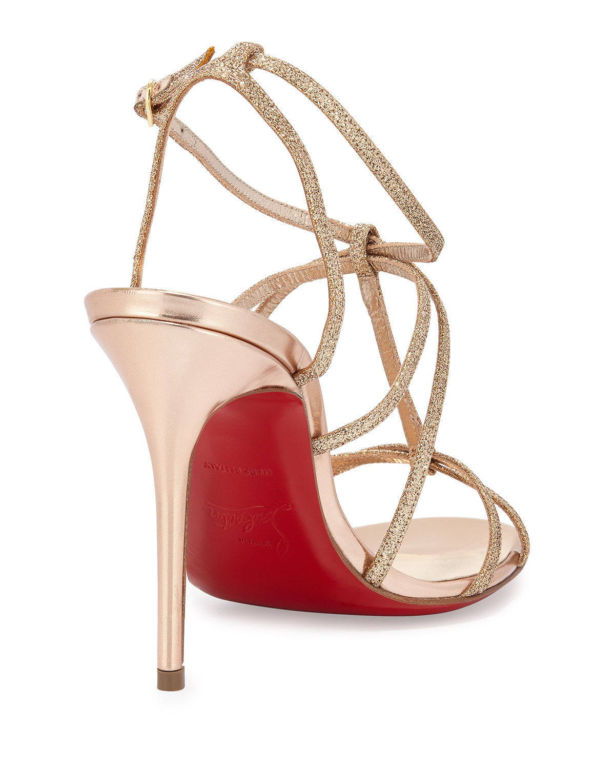 Christian louboutin Youpiyou Glitter Sandals in Beige (NUDE) | Lyst