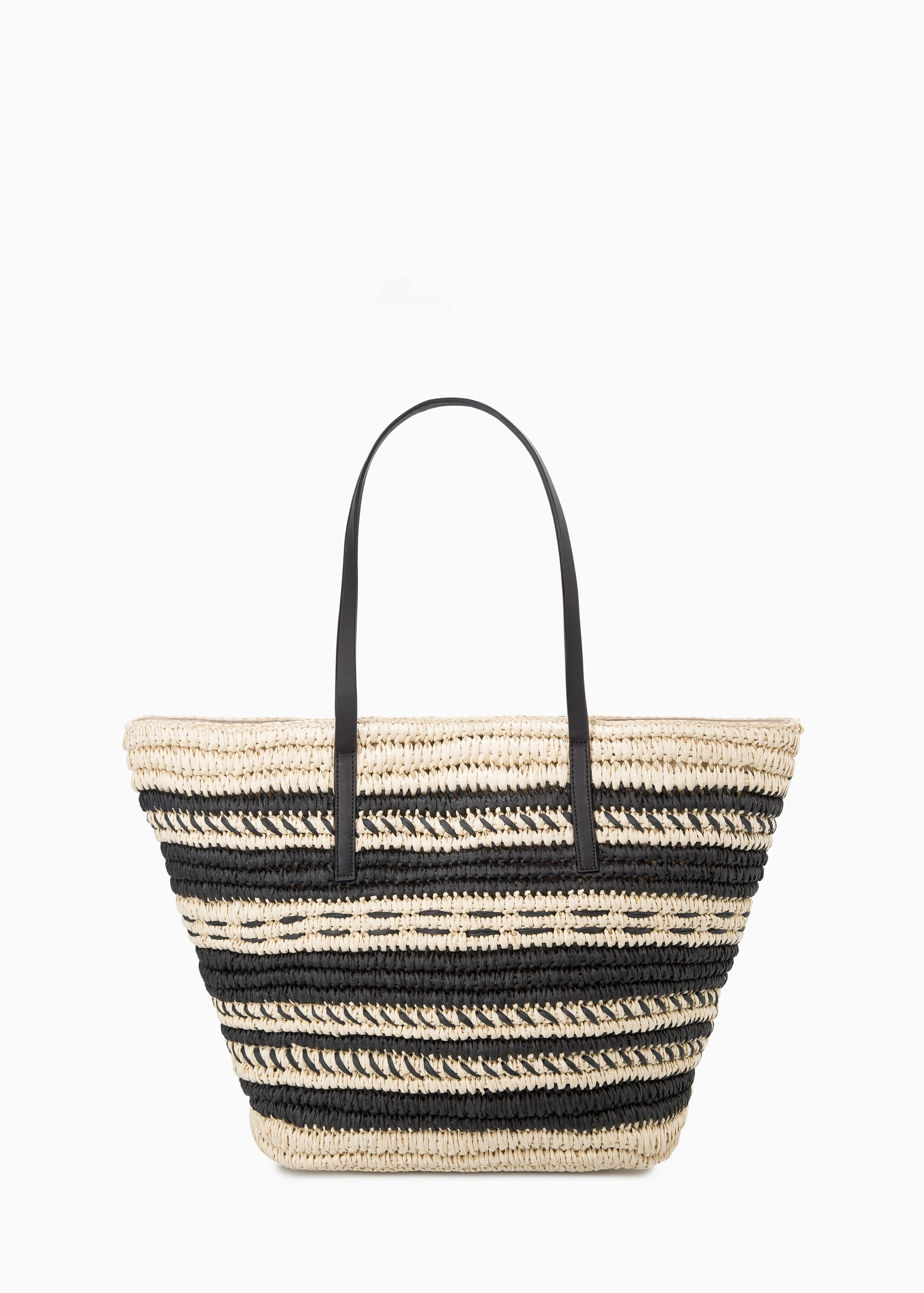 Lyst - Violeta By Mango Striped Straw Bag in Black