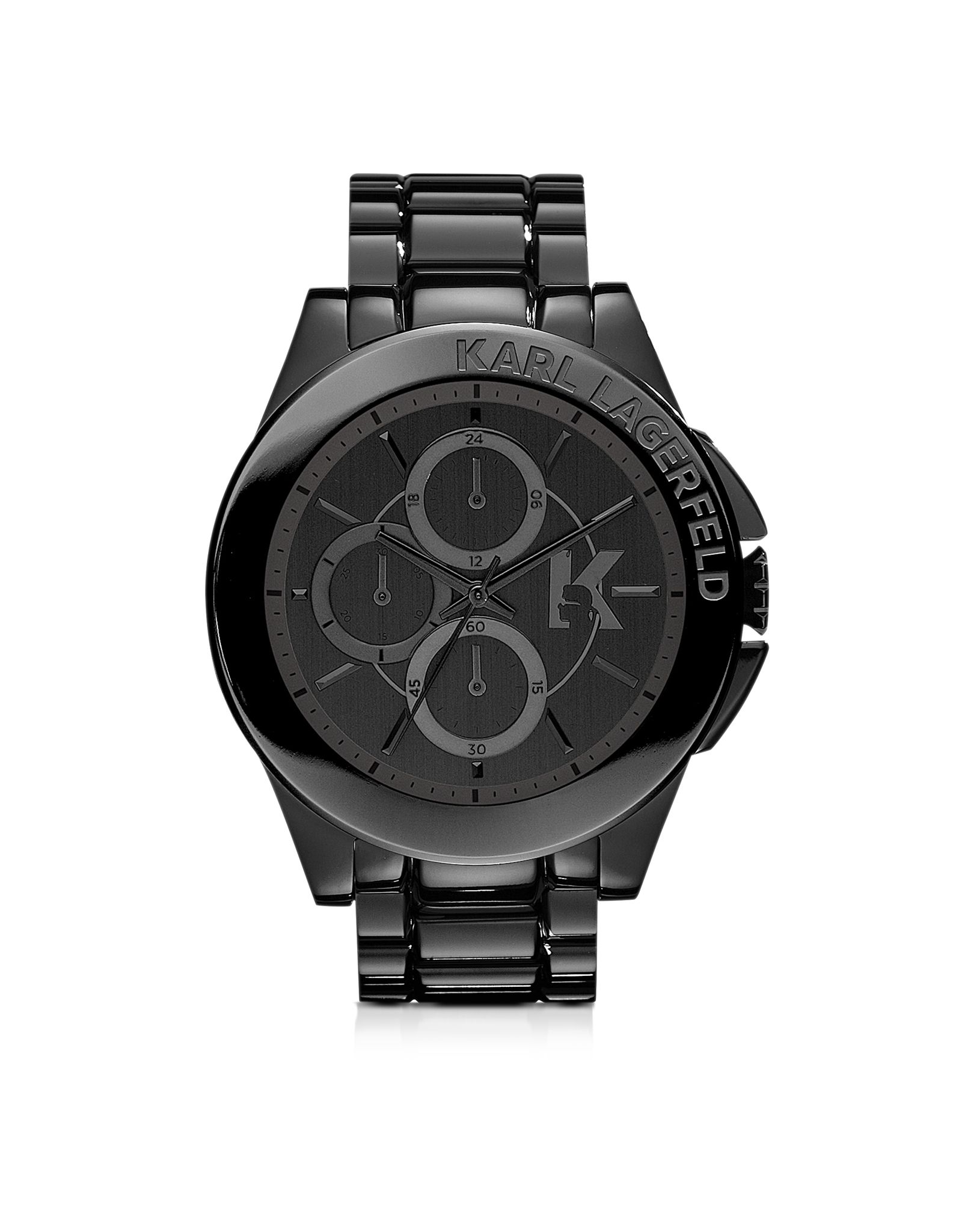 Lyst - Karl Lagerfeld Karl Energy Black Stainless Steel Men's Watch in ...