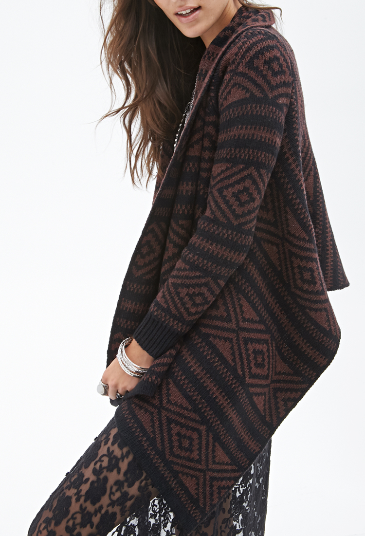 Lyst Forever 21 Southwestern Patterned Cardigan In Brown