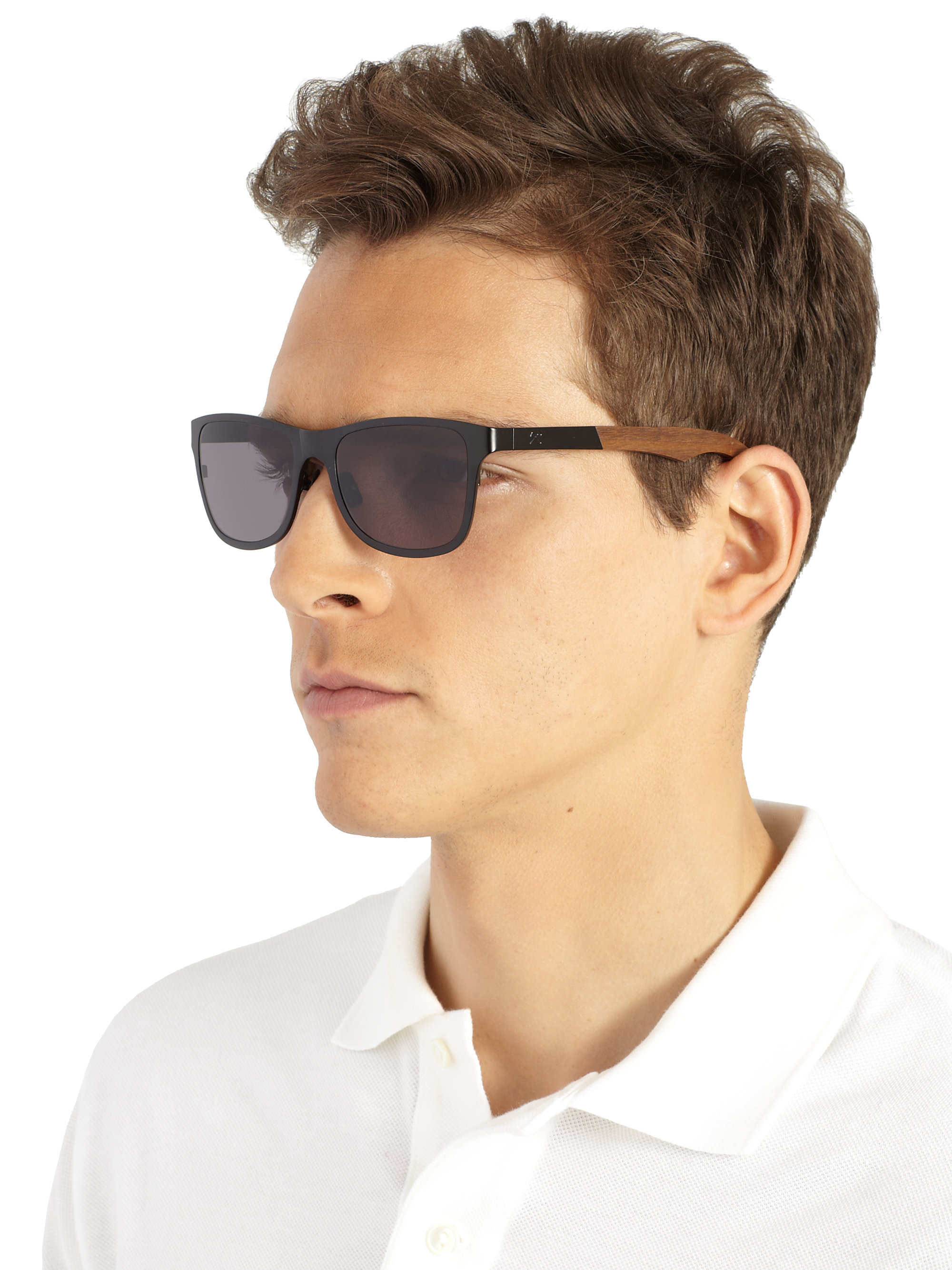 Shwood Canby Walnut & Titanium Sunglasses in Black for Men | Lyst