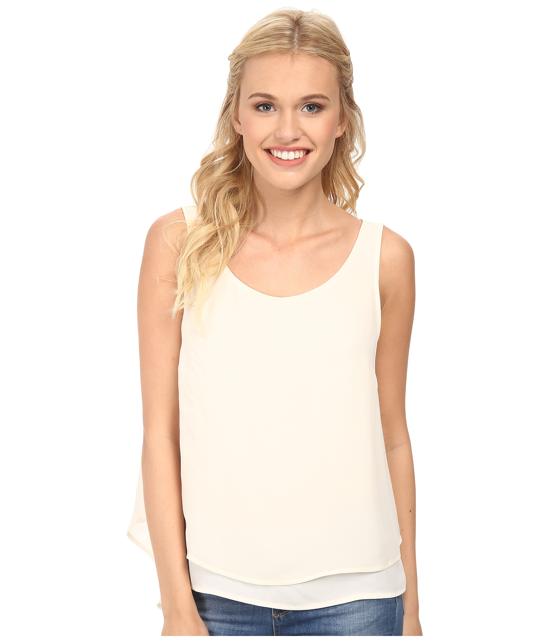 Bcbgeneration Double Layer Tank Top in White | Lyst