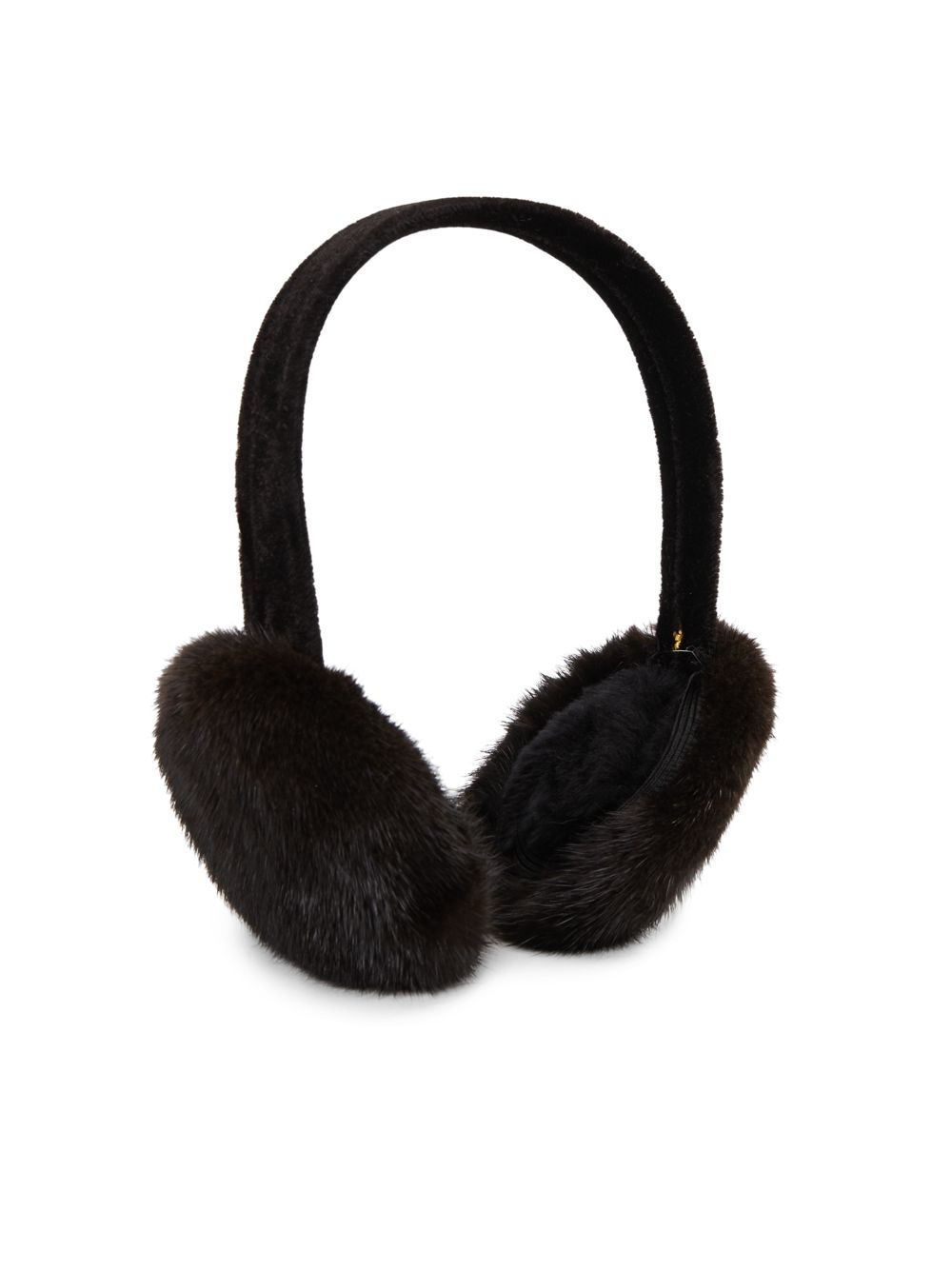 Surell Mink Fur Earmuffs in Black Lyst