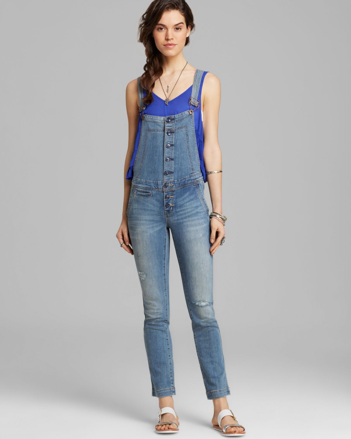 Lyst Free People Overalls Button Front In True Wash In Blue   Free People Blue Overalls Button Front In True Wash Full Length Jumpsuits Product 1 19750542 1 939501847 Normal 