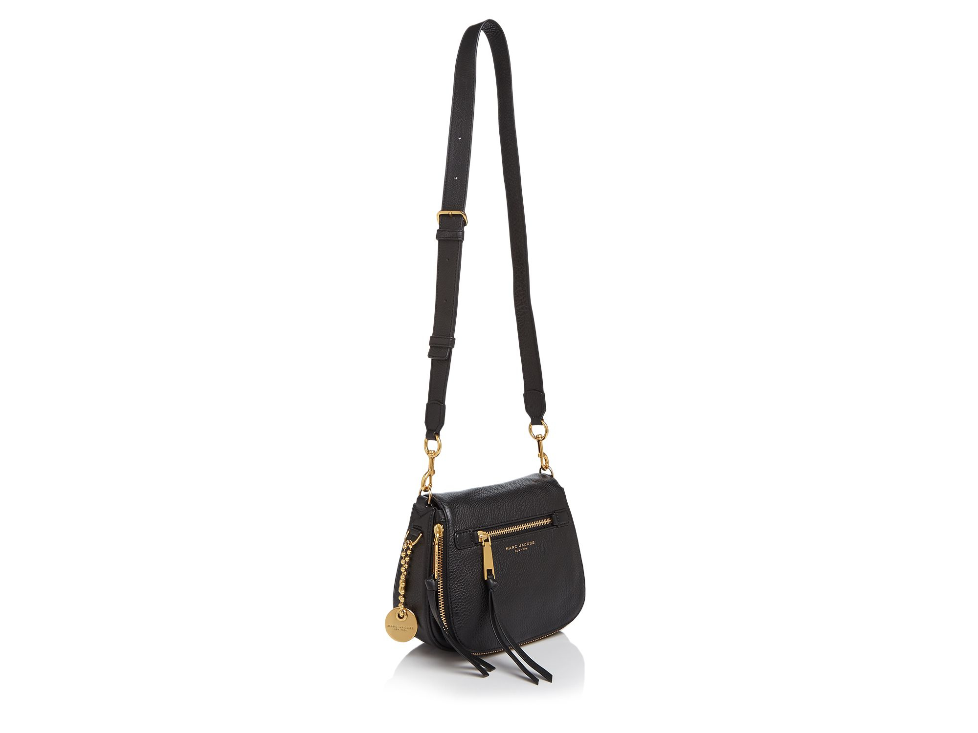 Marc jacobs Recruit Small Nomad Leather Saddle Bag in Black - Save 11% ...