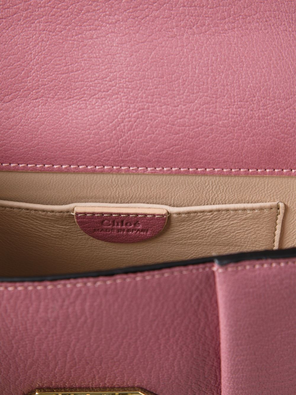 Chlo Elsie Leather Cross-Body Bag in Pink (pink \u0026amp; purple) | Lyst  