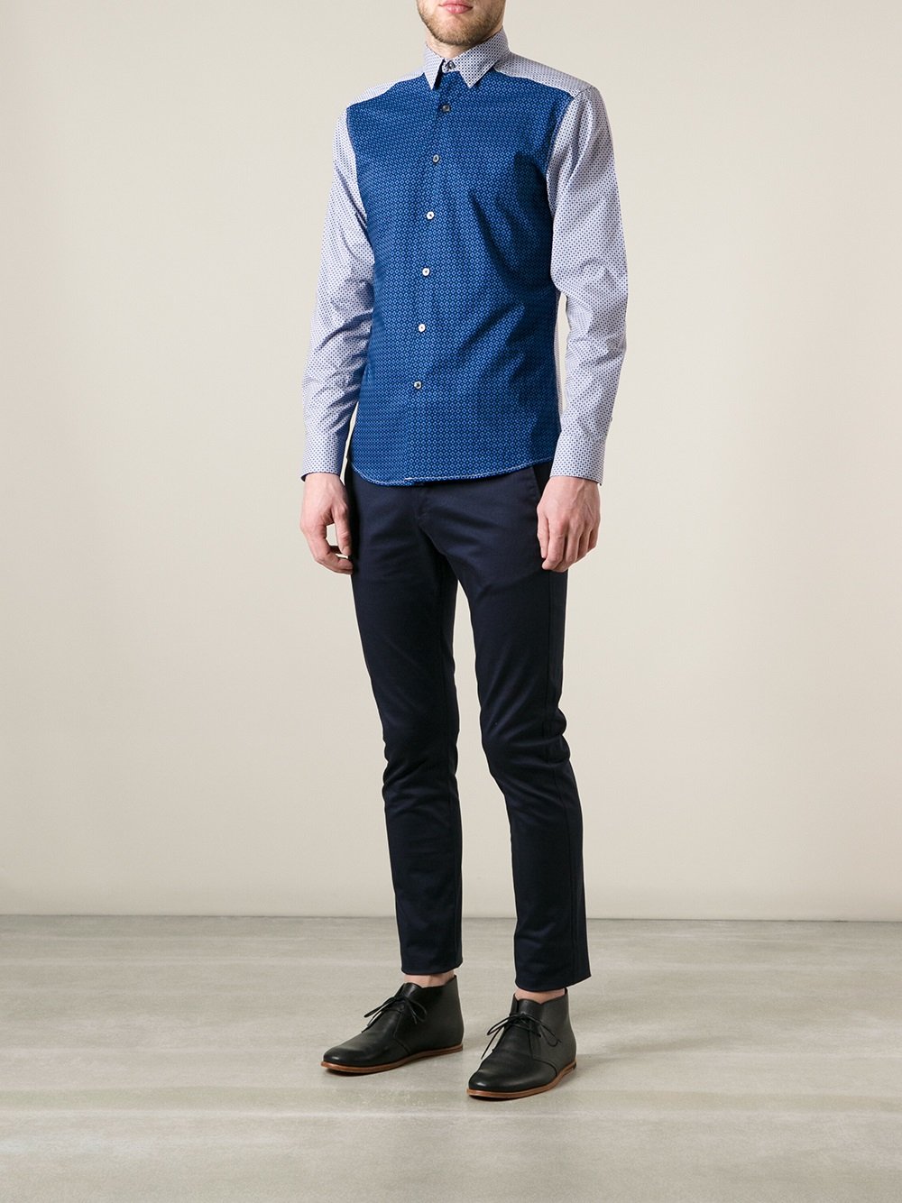 mens colour block shirt