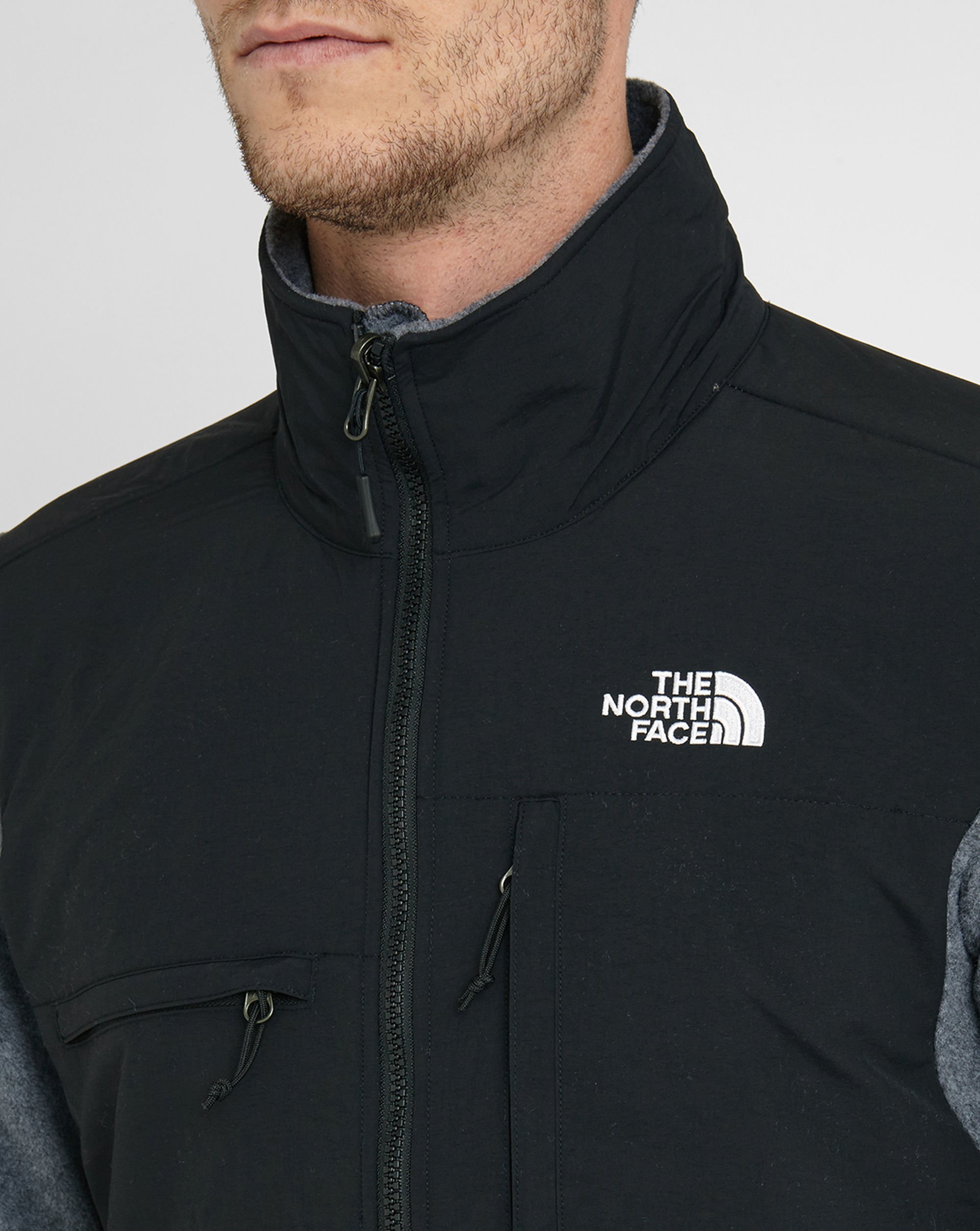 The north face Grey/black Denali Pr Dual-fabric Polar Fleece in Black ...