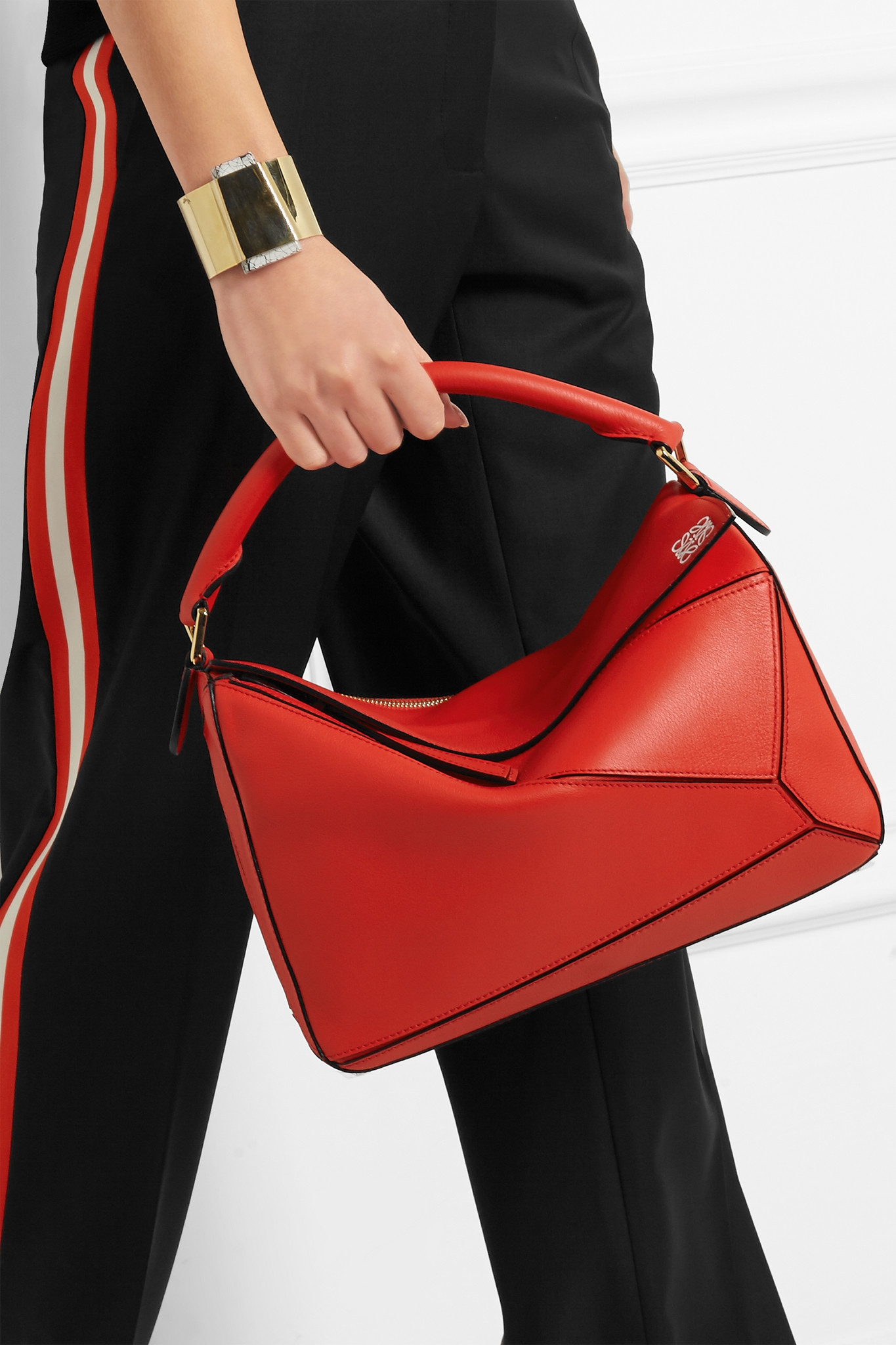 Lyst - Loewe Puzzle Leather Shoulder Bag in Red