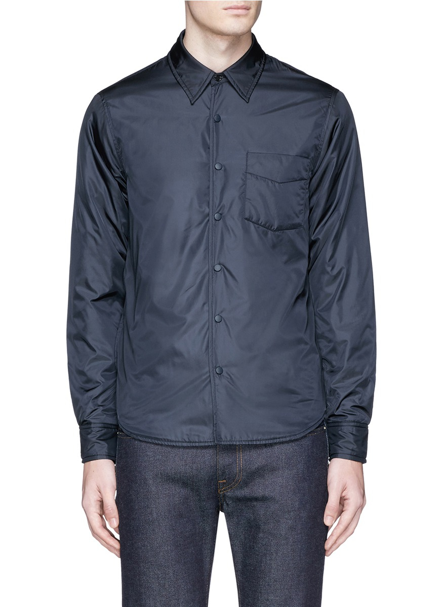 Aspesi 'marvin' Thermore® Padded Shirt Jacket in Blue for Men Lyst