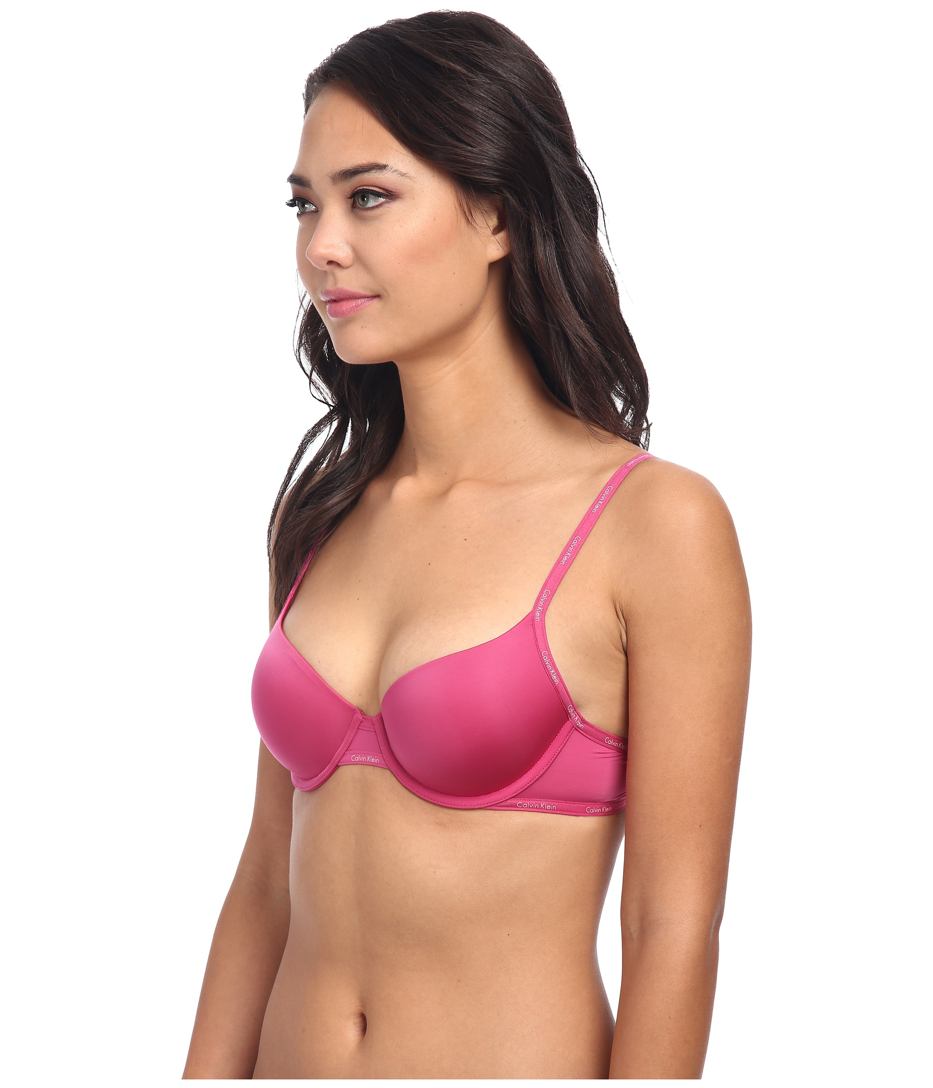 Calvin Klein Perfectly Fit Sexy Signature Demi Bra F3262 In Pink Pink Shock Lyst 