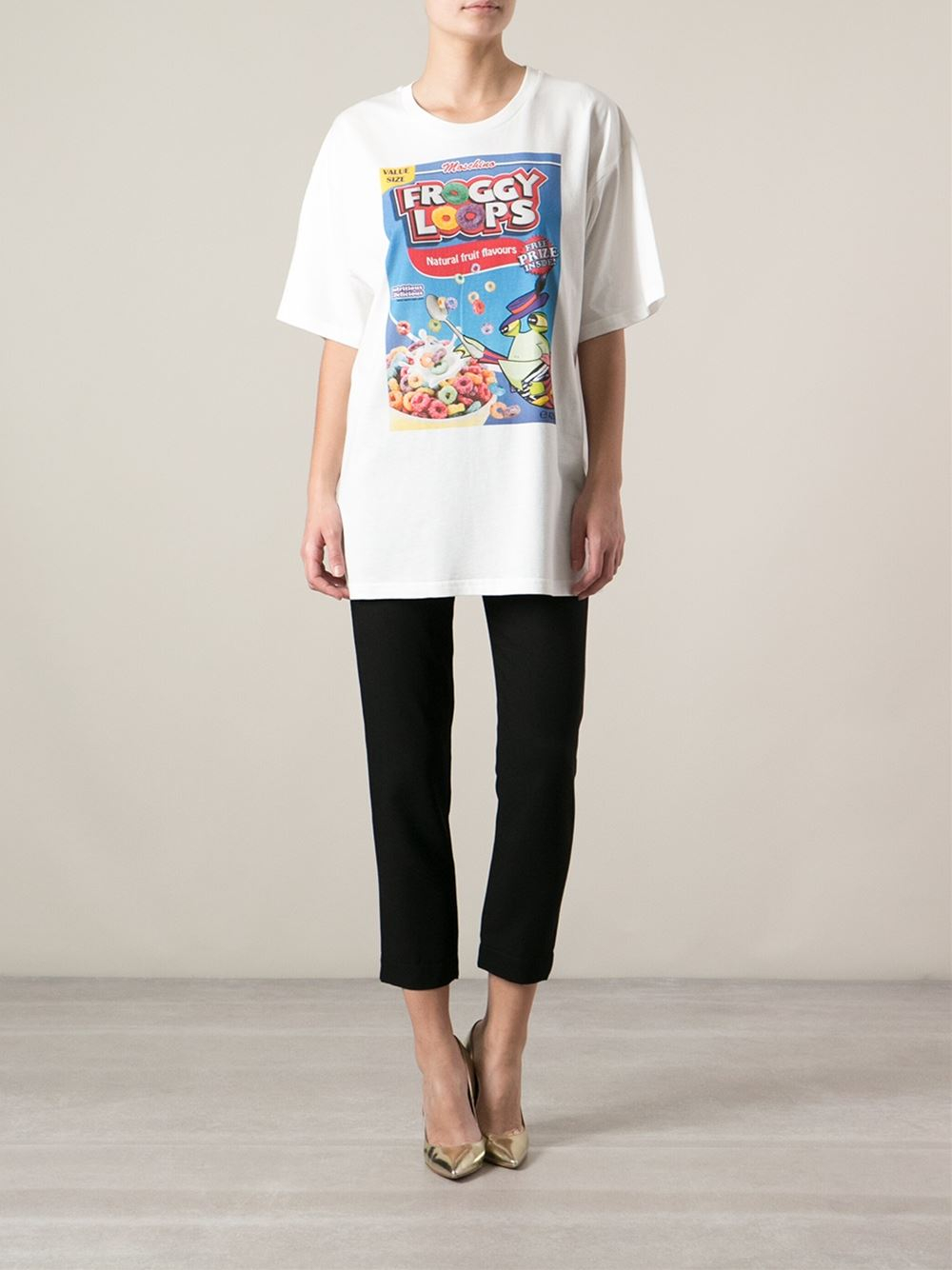 Lyst - Moschino 'froggy Loops' Oversize T-shirt in White