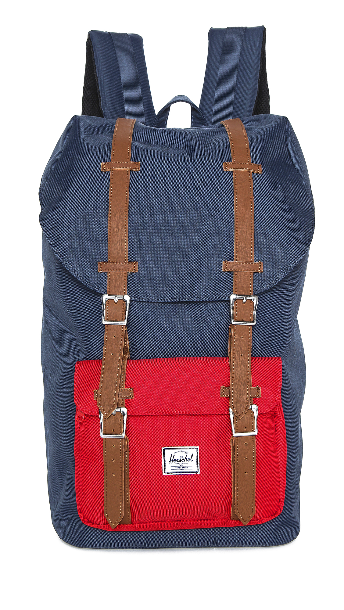 Herschel Supply Co. Little America Backpack with Leather Straps in Blue