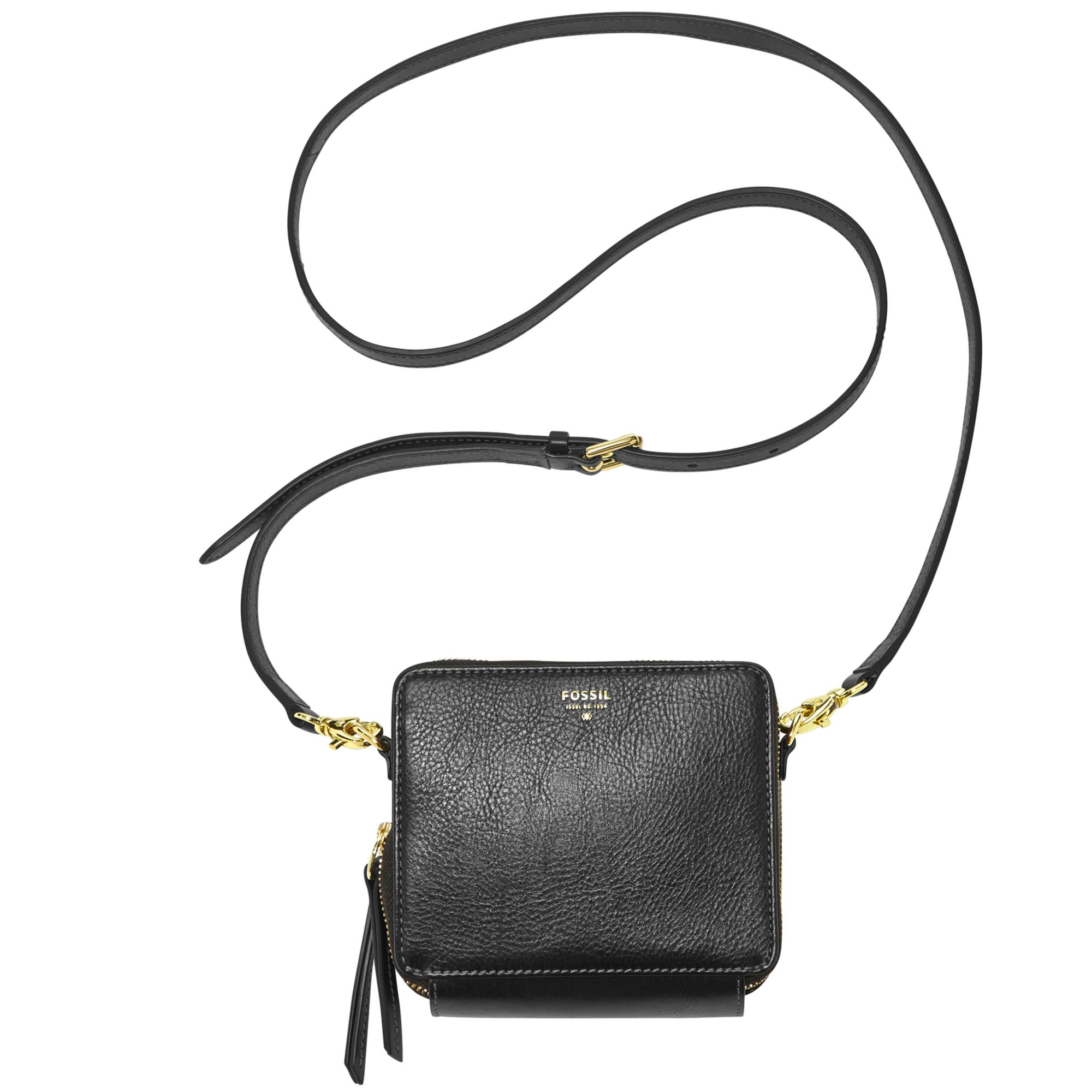 Lyst Fossil Sydney Leather Mini Organizer Crossbody In Black Gallery