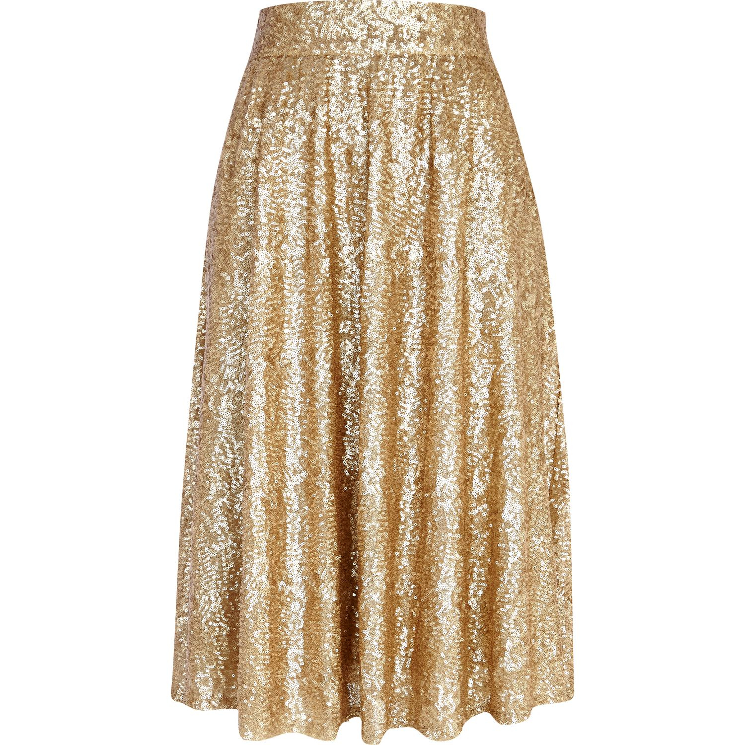 gold sequin midi skirt uk