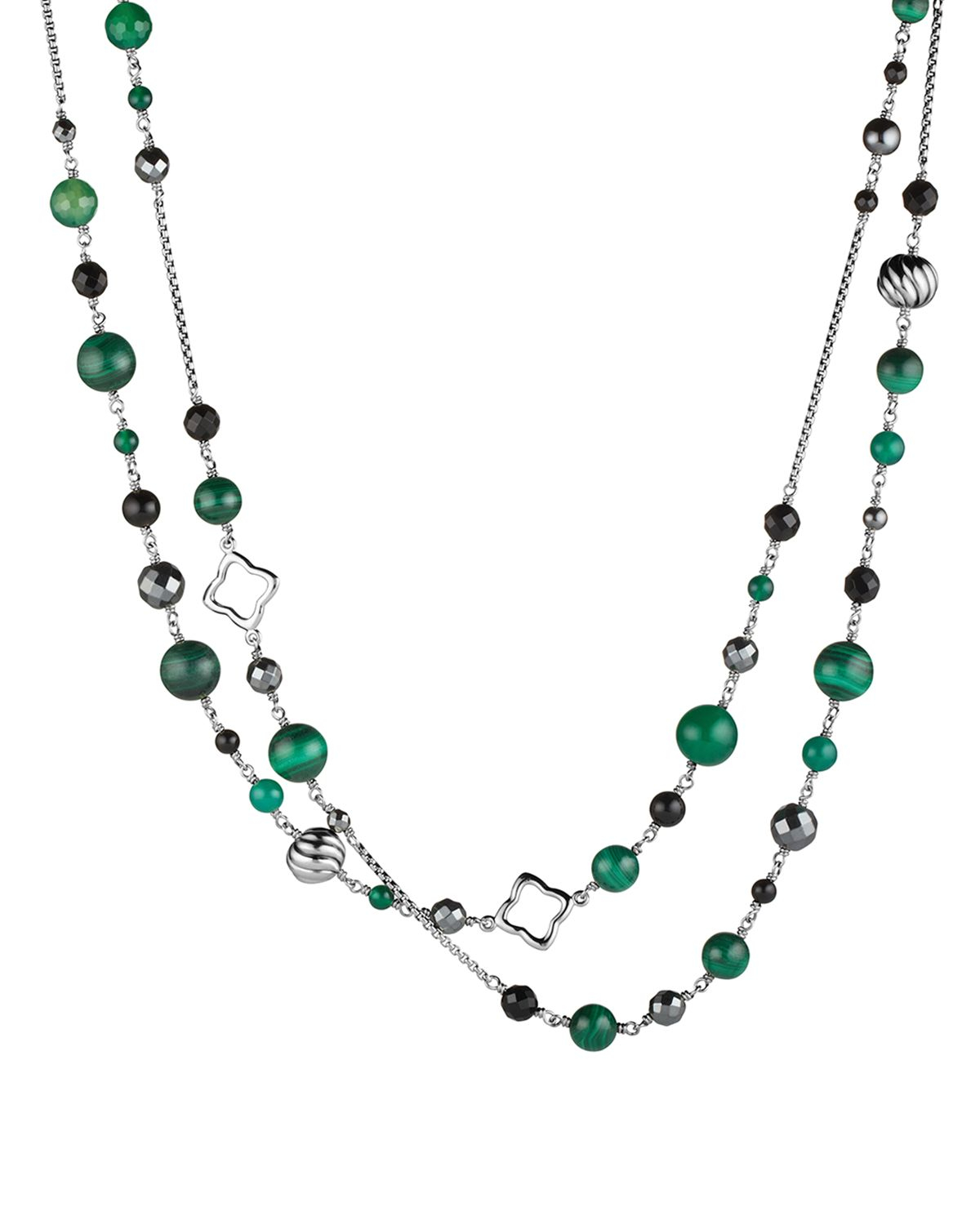 Lyst - David Yurman Bead Necklace With Black Onyx & Hematine in Green