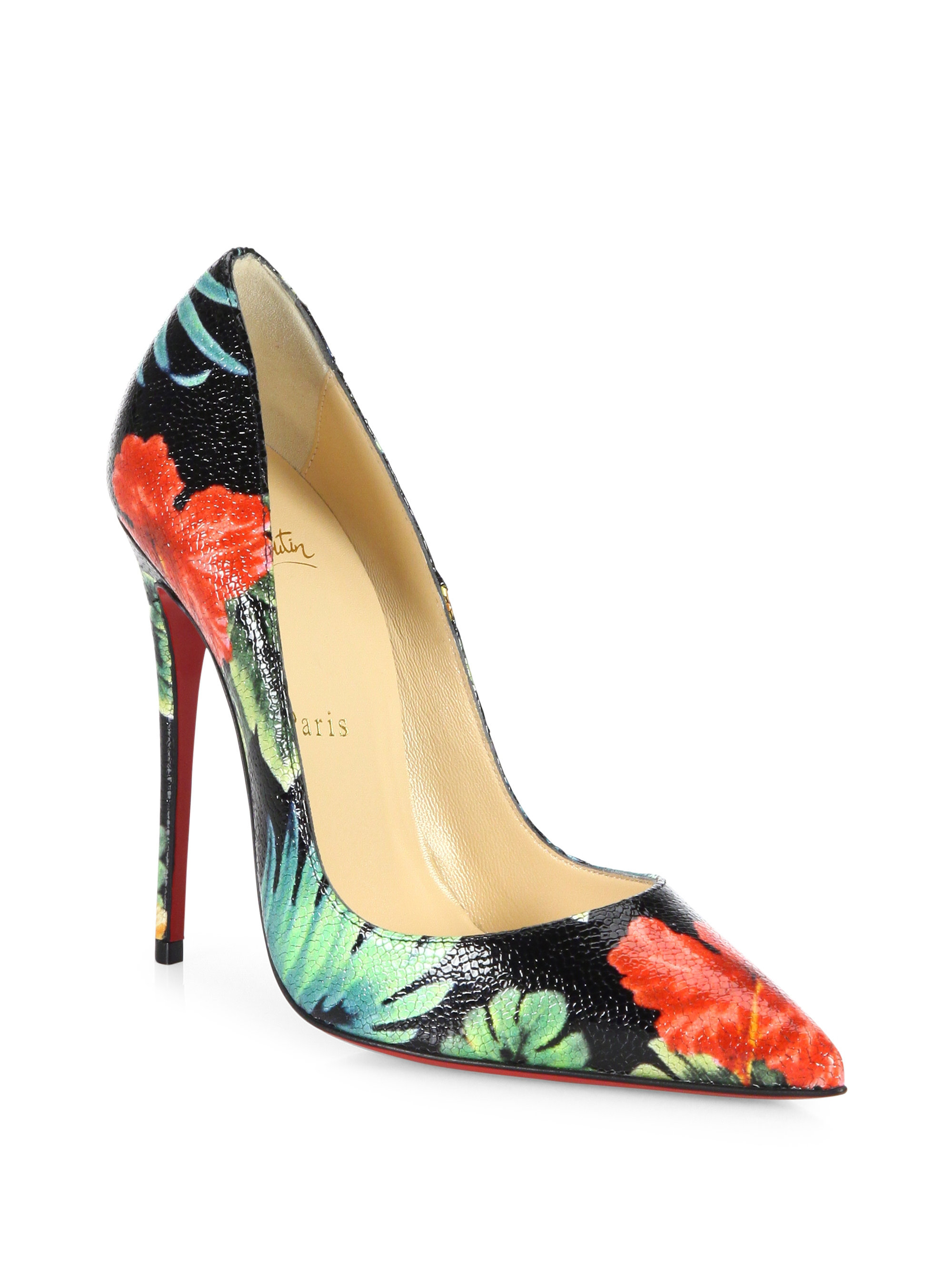 red christian louboutin men shoes - Christian louboutin So Kate Hawaii Leather Pumps in Black (multi ...