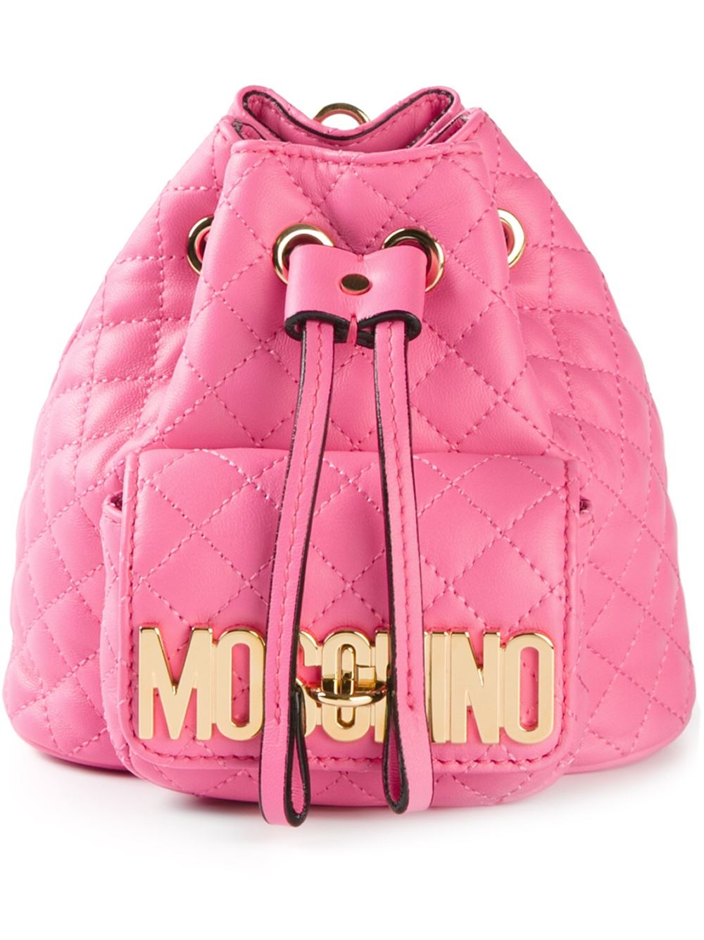 Moschino Mini Logo Bucket Backpack in Pink (pink & purple) | Lyst