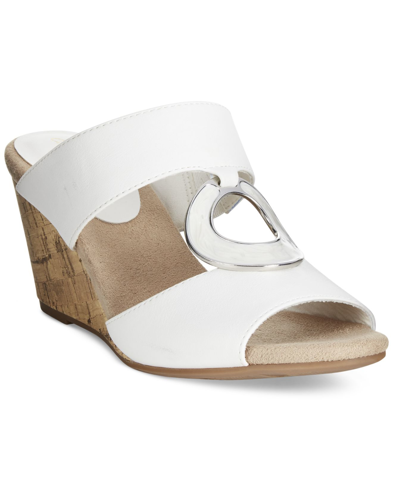 Easy street Ever Mule Wedge Sandals in White Lyst