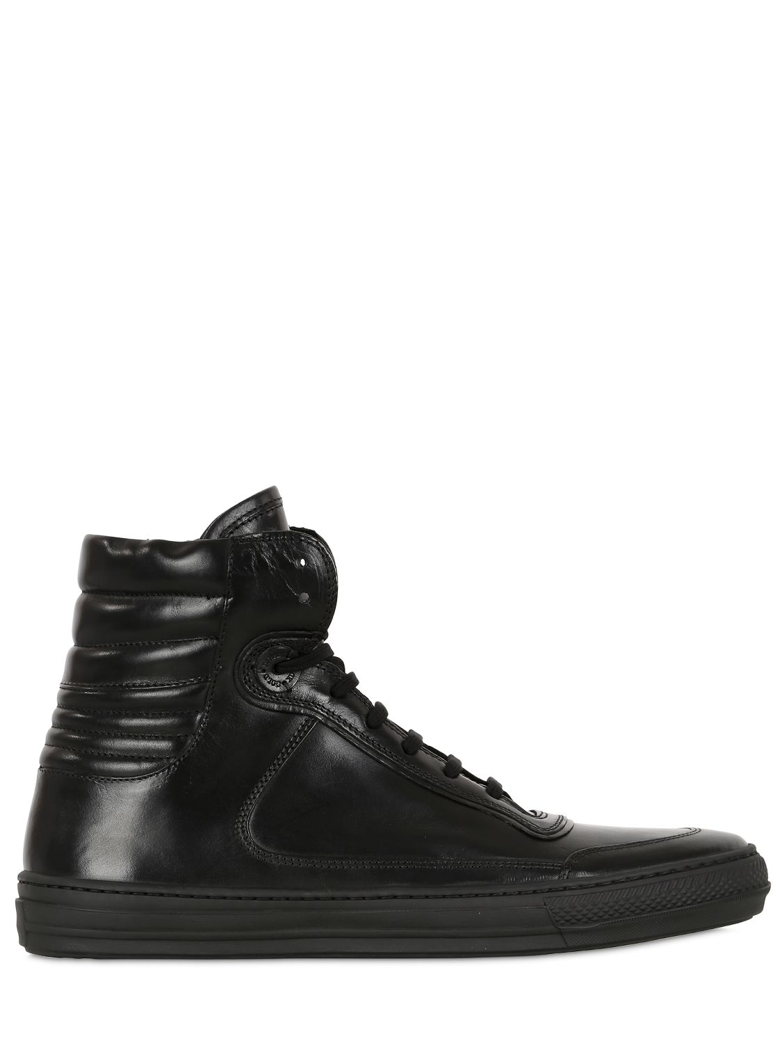 Lyst - Diesel Black Gold Smooth Leather High Top Sneakers in Black for Men