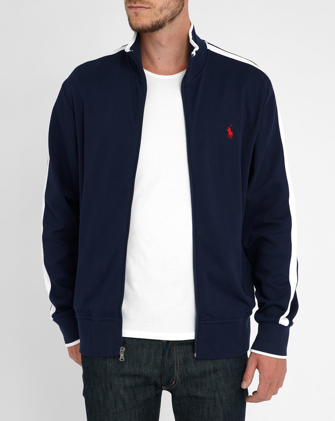 Polo ralph lauren Navy With White Stripe Track Jacket in Blue for Men