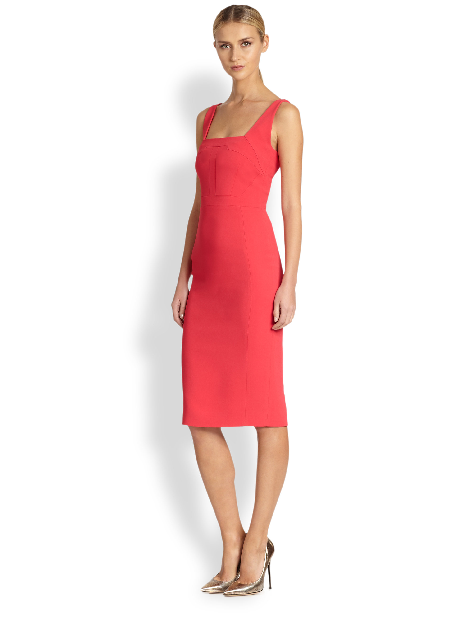 orange sheath dress