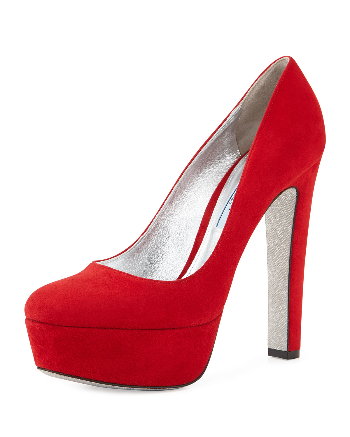 red high heels suede