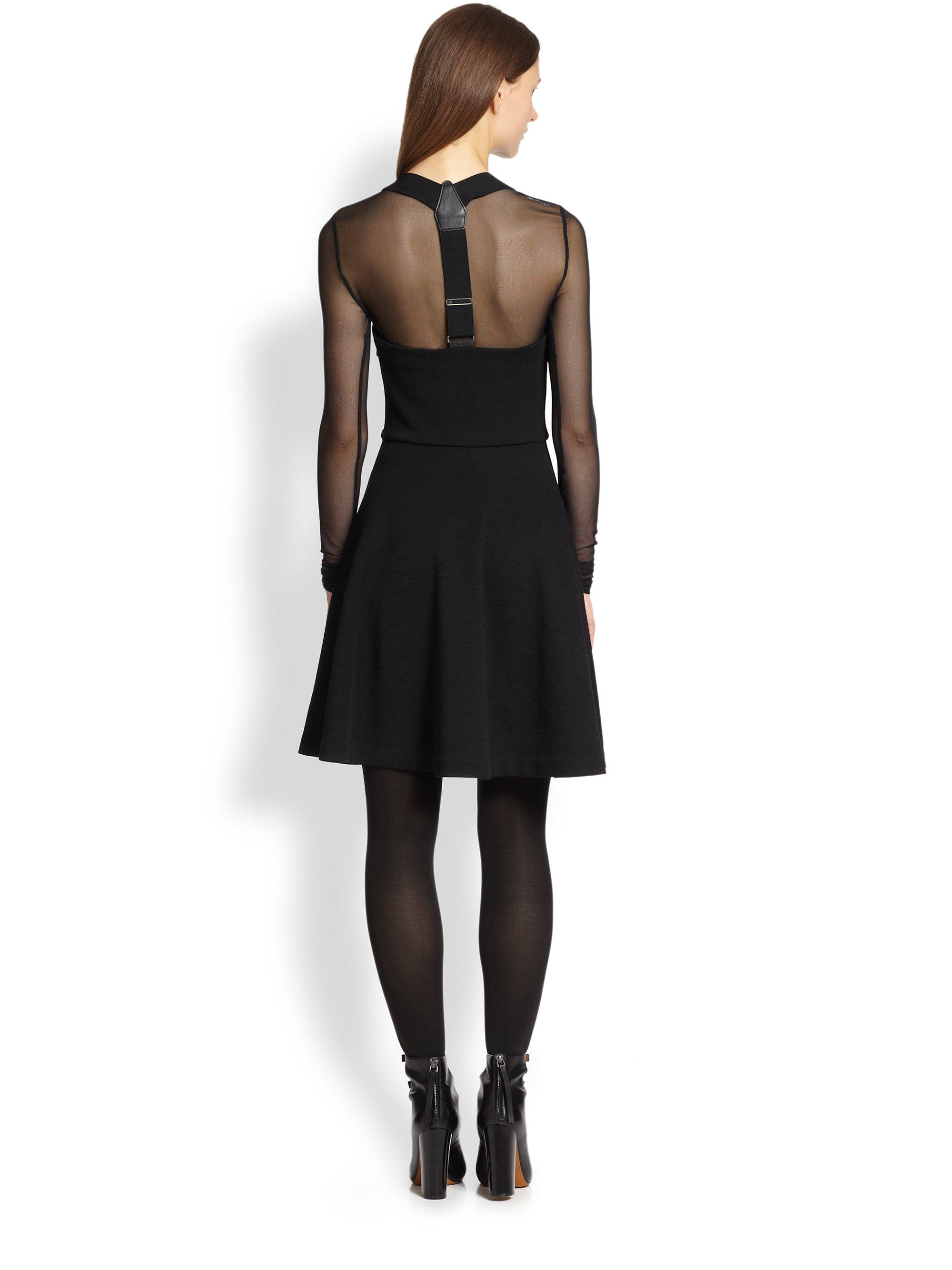 black suspender dress