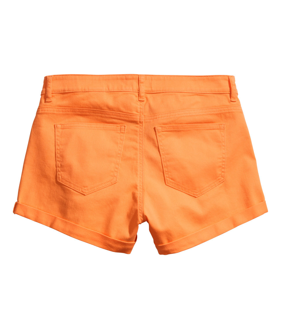 Lyst - H&m Short Twill Shorts in Orange